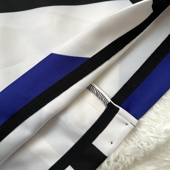 WORTHINGTON Royal Blue/Black/White Stretchy Thicker Knit Pencil Skirt,Sz 4, GUC. - Picture 3 of 6